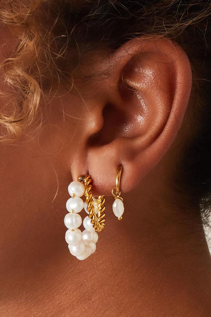 Boucles d'oreilles perle d'eau douce Acier inoxydable Image2